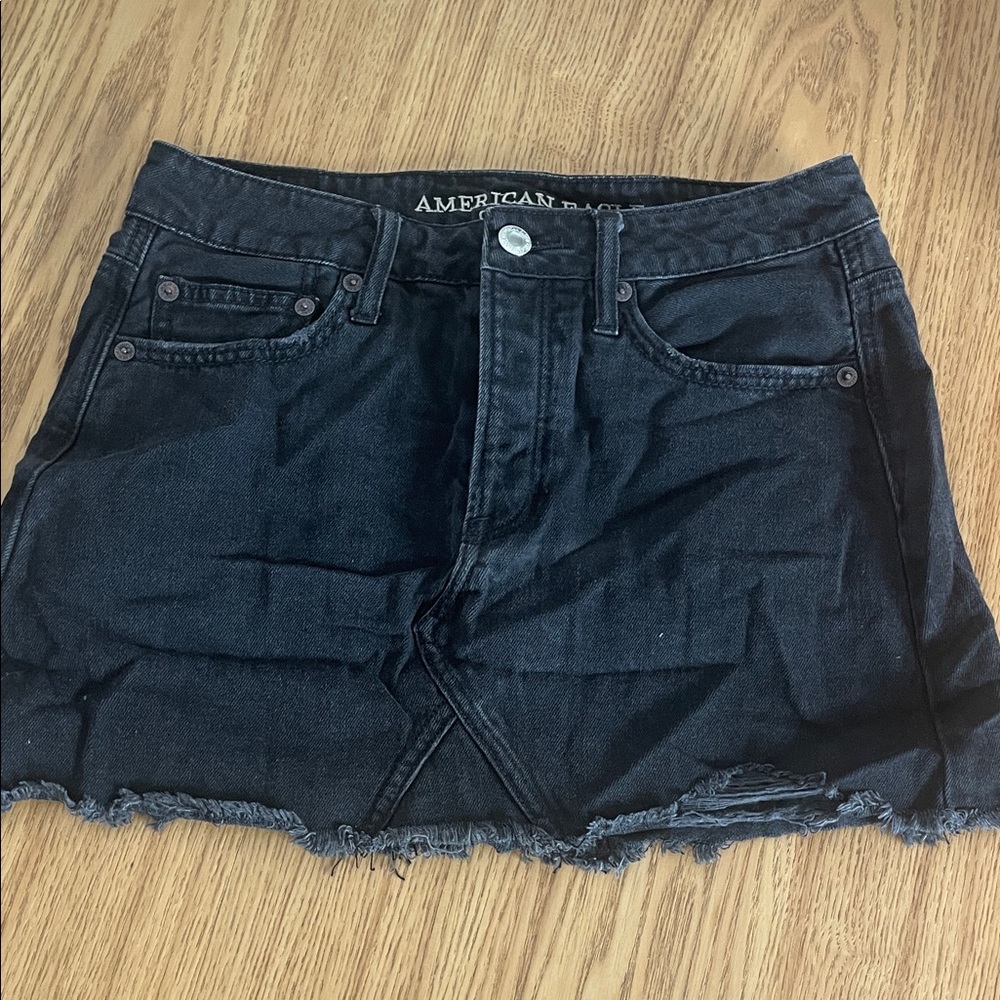 American Eagle Outfitters Black Hi-Rise Festival Mini Skirt